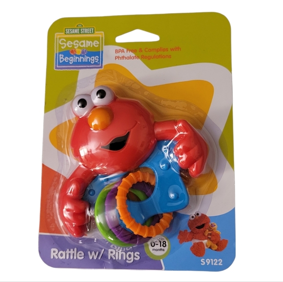 Sesame Street | Toys | Sesame Street Elmo Rattle With Rings Bpa Free ...
